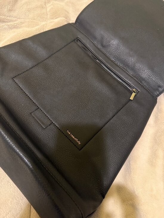 NWT Matt & Nat Black Vegan Leather Bag with Top Handles main image 5